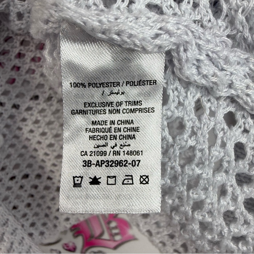 Ardene tie up shirt knit White Open Knit Cropped Tie-Front Sweater - Picture 8 of 10